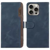 ABEEL iPhone 15 Pro Max Plånboksfodral Konstläder RFID Blockering Blå