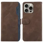 ABEEL iPhone 15 Pro Max PU Läderfodral RFID Skydd - Brun