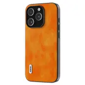 ABEEL iPhone 15 Pro Max Skal Litchi Textur PU Läder Orange
