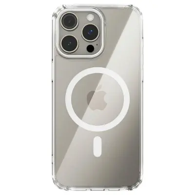 ABEEL iPhone 15 Pro Max Skal MagSafe Anti Scratch Transparent Vit