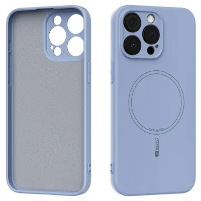 ABEEL iPhone 15 Pro Max Skal MagSafe Sky Blue Liquid Silicone