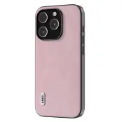ABEEL Mobilskal till iPhone 15 Pro Max PU Läder Coated PC - Rosa