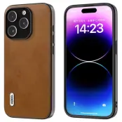 ABEEL iPhone 15 Pro Max Skal PU Läder Coated TPU - Brun