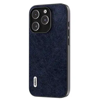 ABEEL iPhone 15 Pro Max Mobilskal Retro Litchi Textur Blå