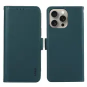 ABEEL Mobilskal till iPhone 15 Pro Max Shockproof Grön KonstLäder FID Blocker