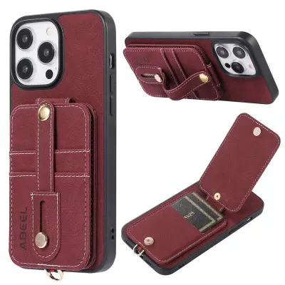 ABEEL Style 02 Kickstand Skal för iPhone 15 Pro Max - Purplish Red