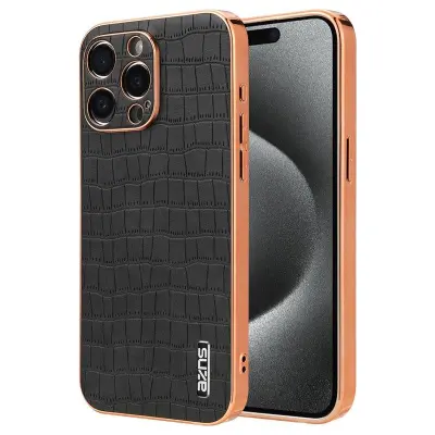 AZNS iPhone 15 Pro Max Fodral Shockproof PU+TPU - Svart