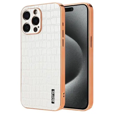 AZNS iPhone 15 Pro Max Fodral Shockproof PU+TPU - Vit