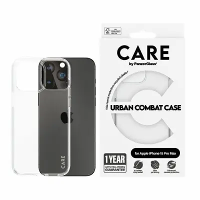 CARE PanzerGlass iPhone 15 Pro Max Mobilskal Urban Combat Transparent