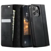 CASEME 033 iPhone 15 Pro Max Skal RFID Blocker Läder Svart