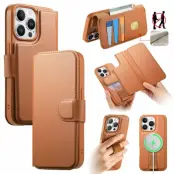 CASENEO iPhone 15 Pro Max Plånboksfodral Konstläder - Brun
