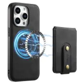 DENIOR D14 iPhone 15 Pro Max Fodral Retro Textur PU+TPU+PC Svart