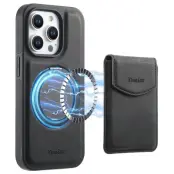 DENIOR D20 iPhone 15 Pro Max Fodral Konstläder Svart