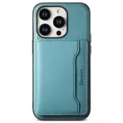DENIOR iPhone 15 Pro Max Fodral Äkta läder MagSafe Blå