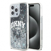 DKNY iPhone 15 Pro Max Mobilskal Liquid Glitter Big Logo - Svart