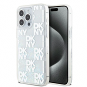 DKNY iPhone 15 Pro Max Mobilskal Liquid Glitter Multi Logo - Vit