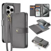 Dux Ducis iPhone 15 Pro Max Plånboksfodral Lawa Läder - Grå