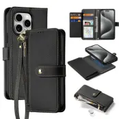 Dux Ducis iPhone 15 Pro Max Plånboksfodral Lawa Läder - Svart