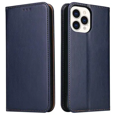 FIERRE SHANN iPhone 15 Pro Max Plånboksfodral Konstläder - Blå