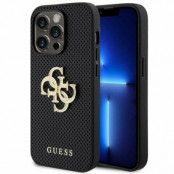 Guess iPhone 15 Mobilskal Perforated Glitter Logo - Svart