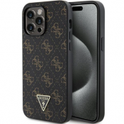 Guess iPhone 15 Pro Max Mobilskal Triangle Metall Logo - Svart