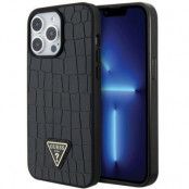 Guess iPhone 15 Pro Max Mobilskal Croco Triangle Metal Logo