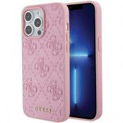 Guess iPhone 15 Pro Max Mobilskal Leather Stamped - Rosa