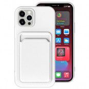 iPhone 15 Plus Mobilskal Korthållare Silikon - Vit