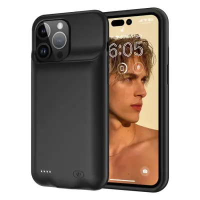 iPhone 15 Pro Max Batteriskal 8500mAh D98 - Svart