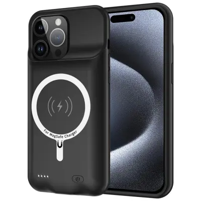 iPhone 15 Pro Max Batteriskal Magsafe 8500mAh - Svart