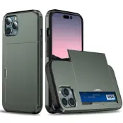 iPhone 15 Pro Max Mobilskal Korthållare - Grön