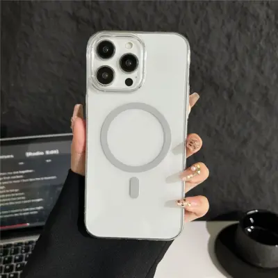 iPhone 15 Pro Max Mobilskal MagSafe Compatible Protective - Silver (Titangrå)