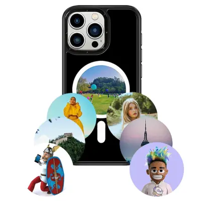 iPhone 15 Pro Max Mobilskal MagSafe E-Ink NFC 6-Färgad TPU + PC