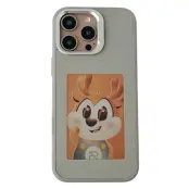 Mobilskal till iPhone 15 Pro Max MagSafe Lens Kickstand E-Ink Customized NFC Grå (Grå)