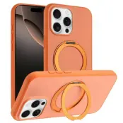 Mobilskal till iPhone 15 Pro Max MagSafe Rotary Kickstand Skin Touch - Orange (Orange)