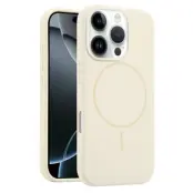 Mobilskal till iPhone 15 Pro Max MagSafe Silikon Anti Drop - Beige (Beige)