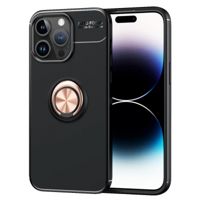 iPhone 15 Pro Max Mobilskal Ringhållare - Svart/Rosa