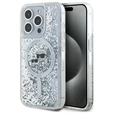 Karl Lagerfeld iPhone 15 Pro Max Mobilskal MagSafe Liquid Glitter