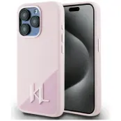 Karl Lagerfeld iPhone 15 Pro Max Mobilskal Magsafe Shadow Metal - Rosa