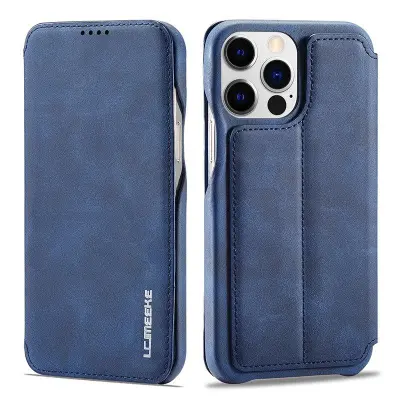 LC.IMEEKE iPhone 15 Pro Max Fodral KonstLäder - Blå