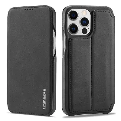 LC.IMEEKE iPhone 15 Pro Max Fodral KonstLäder - Svart