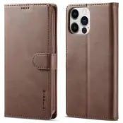 LC.IMEEKE iPhone 15 Pro Max Plånboksfodral Konstläder - Brun