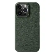 MELKCO Mobilskal för iPhone 15 Pro Max, Äkta läder och PC, Grön