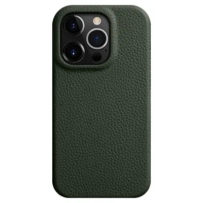 MELKCO iPhone 15 Pro Max Mobilskal Magnetisk Äkta Läder + PC - Grön