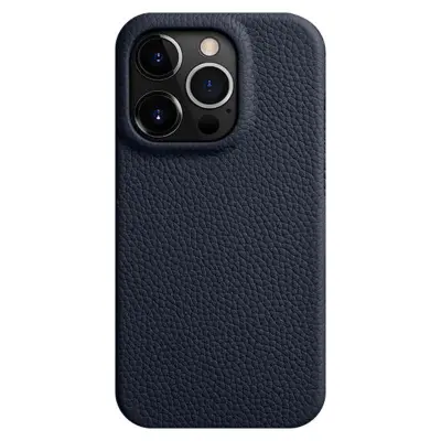 MELKCO iPhone 15 Pro Max Mobilskal Magnetisk Äkta Läder + PC - Blå