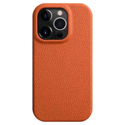 MELKCO iPhone 15 Pro Max Mobilskal Magnetisk Äkta Läder + PC - Orange