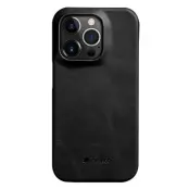 MELKCO iPhone 15 Pro Max Skal Vaxad Äkta Läder + PC - Svart