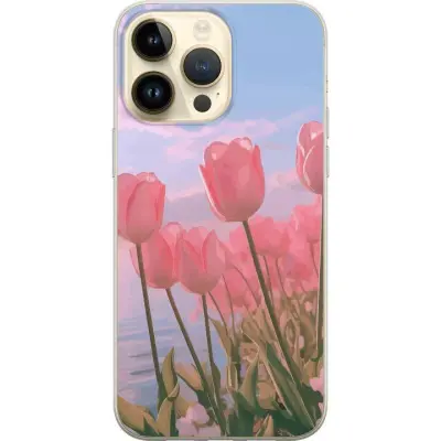 Mobilskal till Apple iPhone 15 Pro Max med Rosa Tulpaner