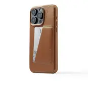 Mujjo Full Leather Wallet Case (iPhone 15 Pro Max) - Brun