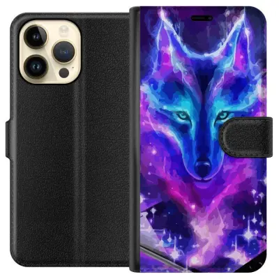 Plånboksfodral till Apple iPhone 15 Pro Max med Neon Varg